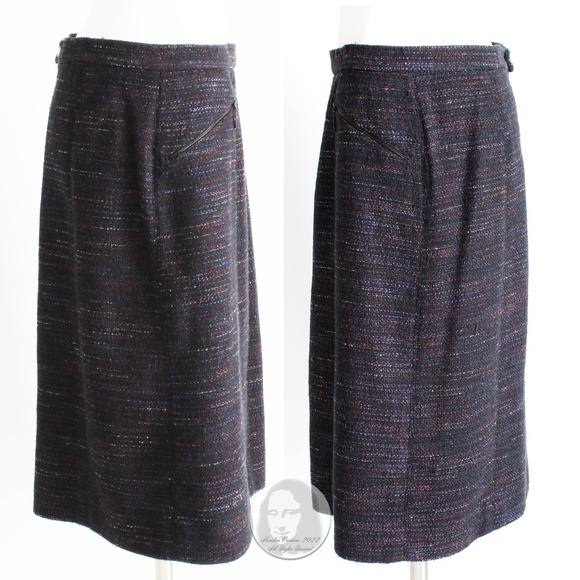 Chanel Skirt Multicolor Cotton Blend Tweed Pencil 02A Collection HTF Size 40 - Picture 7 of 11